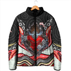 Dolphins Padded Jacket The Scream of Lightning Eyes - Indigenous Dot Ripping Effect