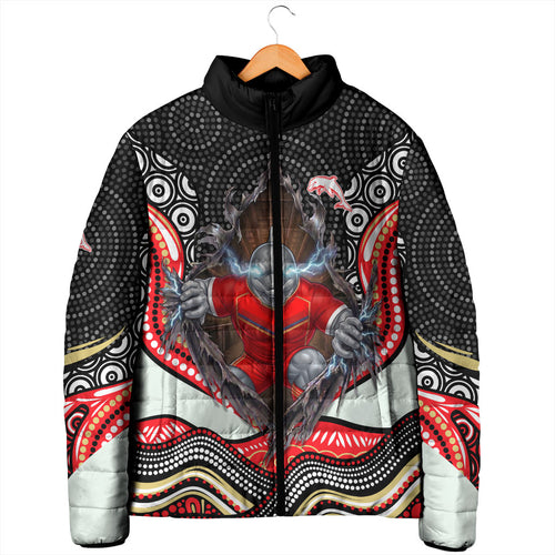 Dolphins Padded Jacket The Scream of Lightning Eyes - Indigenous Dot Ripping Effect