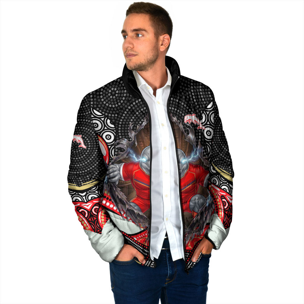 Dolphins Padded Jacket The Scream of Lightning Eyes - Indigenous Dot Ripping Effect