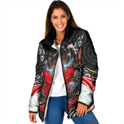 Dolphins Padded Jacket The Scream of Lightning Eyes - Indigenous Dot Ripping Effect