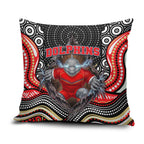 Dolphins Pillow Cover The Scream of Lightning Eyes - Indigenous Dot Ripping Effect