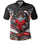 Dolphins Polo Shirt The Scream of Lightning Eyes - Indigenous Dot Ripping Effect