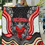 Dolphins Quilt The Scream of Lightning Eyes - Indigenous Dot Ripping Effect