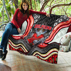 Dolphins Quilt The Scream of Lightning Eyes - Indigenous Dot Ripping Effect