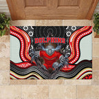 Dolphins Rubber Doormat The Scream of Lightning Eyes - Indigenous Dot Ripping Effect
