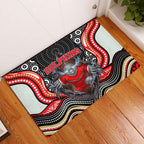 Dolphins Rubber Doormat The Scream of Lightning Eyes - Indigenous Dot Ripping Effect