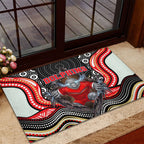 Dolphins Rubber Doormat The Scream of Lightning Eyes - Indigenous Dot Ripping Effect