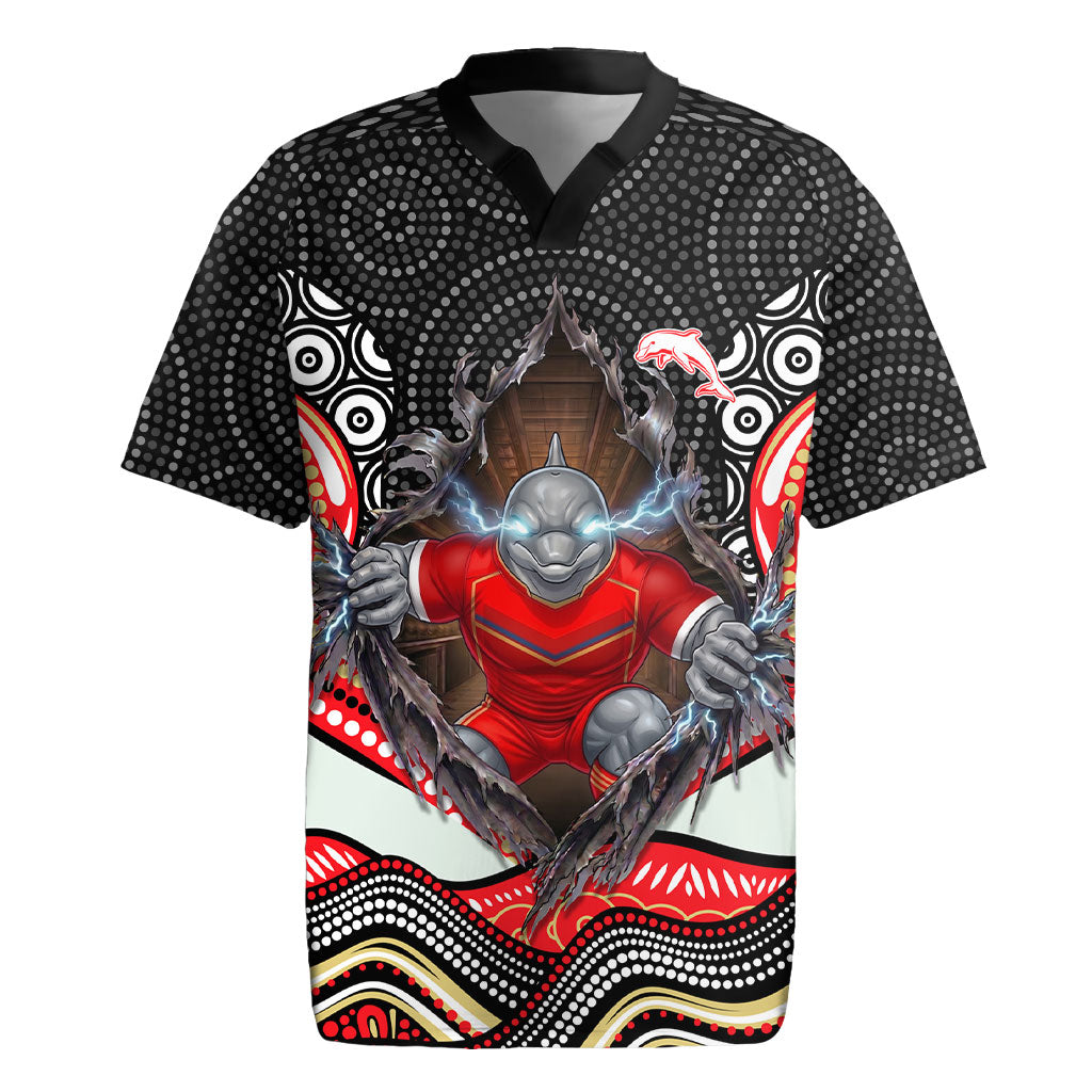 Dolphins Rugby Jersey The Scream of Lightning Eyes - Indigenous Dot Ripping Effect