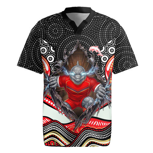 Dolphins Rugby Jersey The Scream of Lightning Eyes - Indigenous Dot Ripping Effect