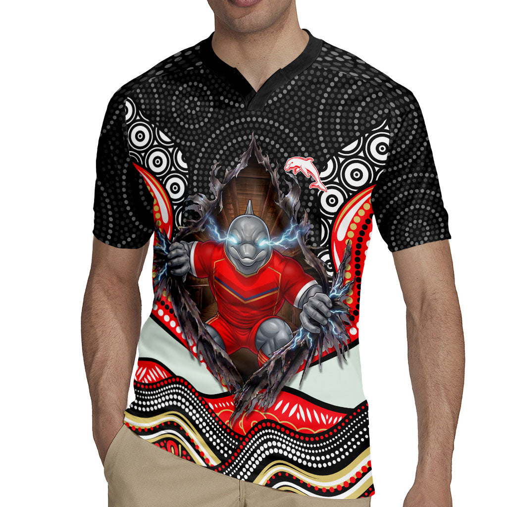 Dolphins Rugby Jersey The Scream of Lightning Eyes - Indigenous Dot Ripping Effect