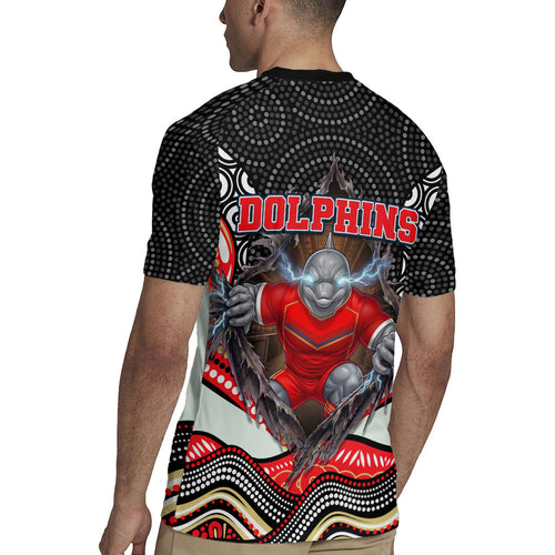 Dolphins Rugby Jersey The Scream of Lightning Eyes - Indigenous Dot Ripping Effect