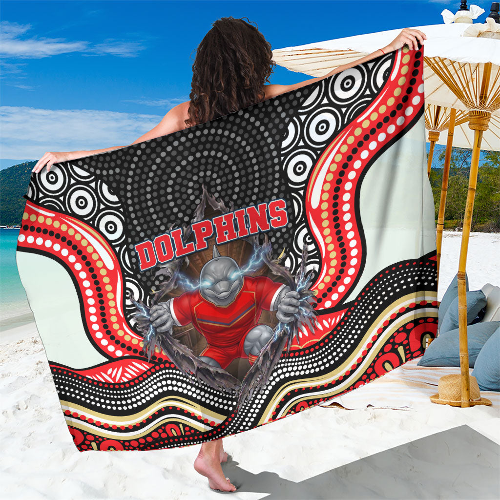 Dolphins Sarong The Scream of Lightning Eyes - Indigenous Dot Ripping Effect