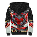 Dolphins Sherpa Hoodie The Scream of Lightning Eyes - Indigenous Dot Ripping Effect
