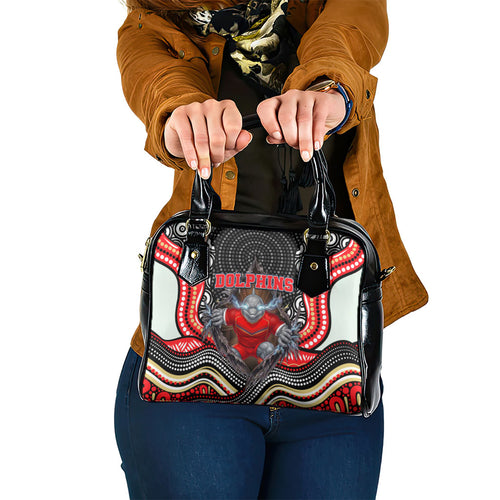 Dolphins Shoulder Handbag The Scream of Lightning Eyes - Indigenous Dot Ripping Effect