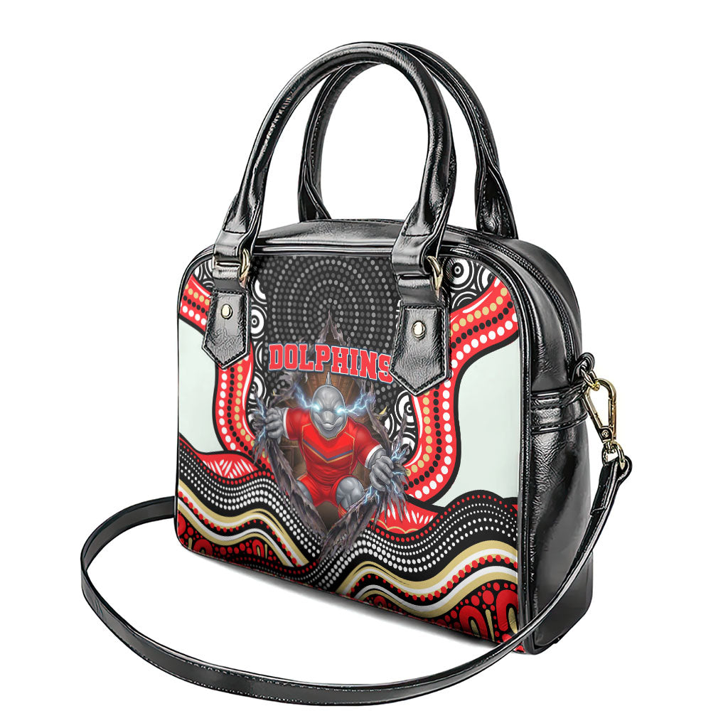 Dolphins Shoulder Handbag The Scream of Lightning Eyes - Indigenous Dot Ripping Effect