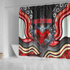 Dolphins Shower Curtain The Scream of Lightning Eyes - Indigenous Dot Ripping Effect