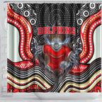 Dolphins Shower Curtain The Scream of Lightning Eyes - Indigenous Dot Ripping Effect