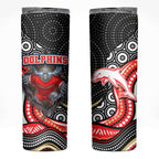 Dolphins Skinny Tumbler The Scream of Lightning Eyes - Indigenous Dot Ripping Effect