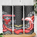 Dolphins Skinny Tumbler The Scream of Lightning Eyes - Indigenous Dot Ripping Effect