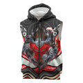 Dolphins Sleeveless Zip Hoodie The Scream of Lightning Eyes - Indigenous Dot Ripping Effect