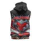 Dolphins Sleeveless Zip Hoodie The Scream of Lightning Eyes - Indigenous Dot Ripping Effect