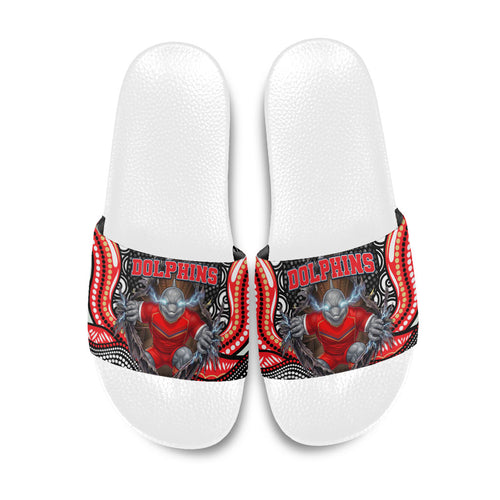 Dolphins Slide Sandals The Scream of Lightning Eyes - Indigenous Dot Ripping Effect