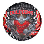Dolphins Spare Tire Cover The Scream of Lightning Eyes - Indigenous Dot Ripping Effect