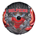 Dolphins Spare Tire Cover The Scream of Lightning Eyes - Indigenous Dot Ripping Effect
