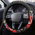 Dolphins Steering Wheel Cover The Scream of Lightning Eyes - Indigenous Dot Ripping Effect