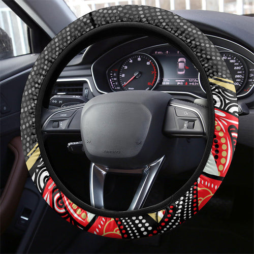 Dolphins Steering Wheel Cover The Scream of Lightning Eyes - Indigenous Dot Ripping Effect