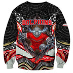 Dolphins Sweatshirt The Scream of Lightning Eyes - Indigenous Dot Ripping Effect
