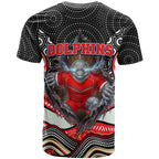 Dolphins T Shirt The Scream of Lightning Eyes - Indigenous Dot Ripping Effect