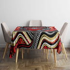 Dolphins Tablecloth The Scream of Lightning Eyes - Indigenous Dot Ripping Effect