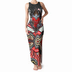 Dolphins Tank Maxi Dress The Scream of Lightning Eyes - Indigenous Dot Ripping Effect
