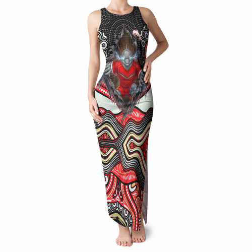 Dolphins Tank Maxi Dress The Scream of Lightning Eyes - Indigenous Dot Ripping Effect