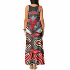Dolphins Tank Maxi Dress The Scream of Lightning Eyes - Indigenous Dot Ripping Effect