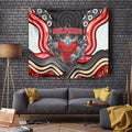 Dolphins Tapestry The Scream of Lightning Eyes - Indigenous Dot Ripping Effect