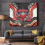 Dolphins Tapestry The Scream of Lightning Eyes - Indigenous Dot Ripping Effect