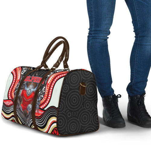 Dolphins Travel Bag The Scream of Lightning Eyes - Indigenous Dot Ripping Effect
