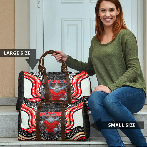 Dolphins Travel Bag The Scream of Lightning Eyes - Indigenous Dot Ripping Effect