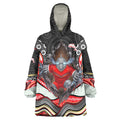 Dolphins Wearable Blanket Hoodie The Scream of Lightning Eyes - Indigenous Dot Ripping Effect