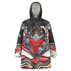 Dolphins Wearable Blanket Hoodie The Scream of Lightning Eyes - Indigenous Dot Ripping Effect