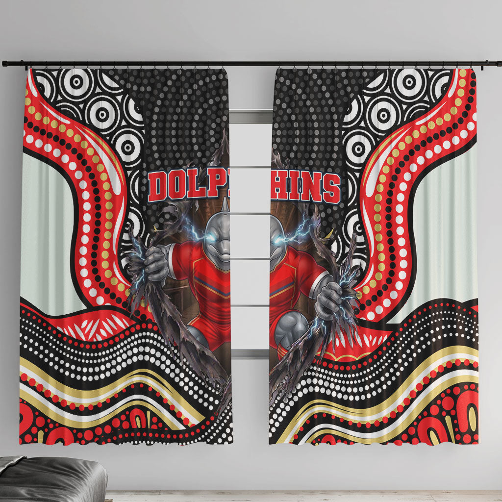 Dolphins Window Curtain The Scream of Lightning Eyes - Indigenous Dot Ripping Effect
