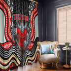 Dolphins Window Curtain The Scream of Lightning Eyes - Indigenous Dot Ripping Effect