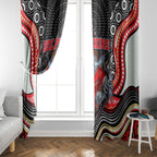 Dolphins Window Curtain The Scream of Lightning Eyes - Indigenous Dot Ripping Effect