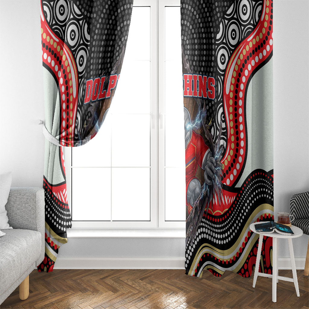 Dolphins Window Curtain The Scream of Lightning Eyes - Indigenous Dot Ripping Effect