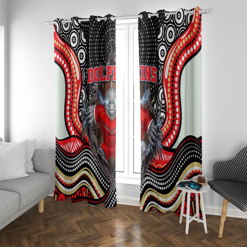 Dolphins Window Curtain The Scream of Lightning Eyes - Indigenous Dot Ripping Effect