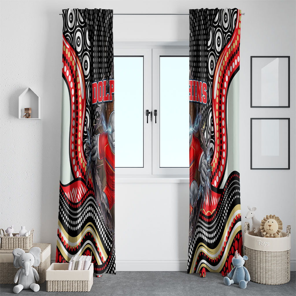 Dolphins Window Curtain The Scream of Lightning Eyes - Indigenous Dot Ripping Effect