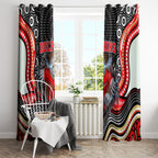 Dolphins Window Curtain The Scream of Lightning Eyes - Indigenous Dot Ripping Effect