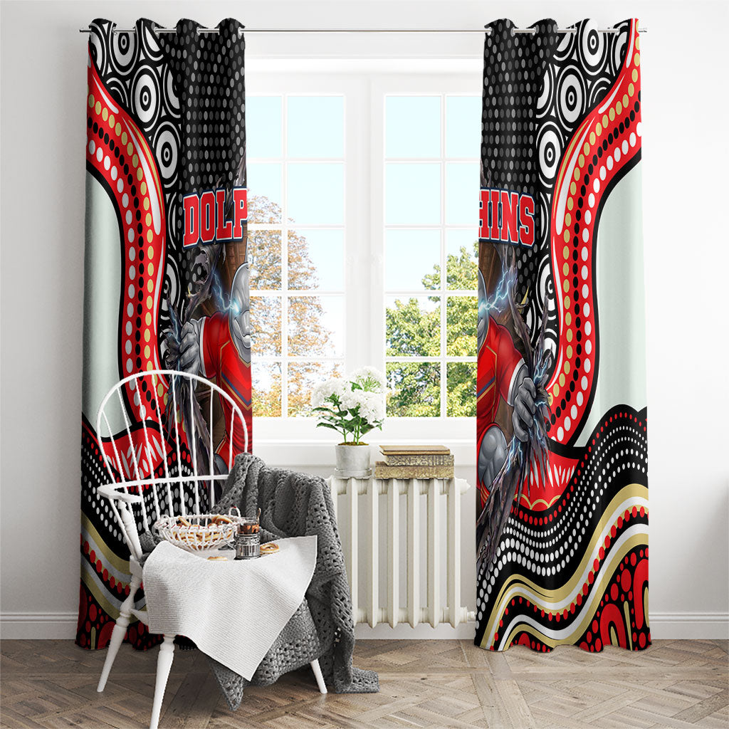Dolphins Window Curtain The Scream of Lightning Eyes - Indigenous Dot Ripping Effect